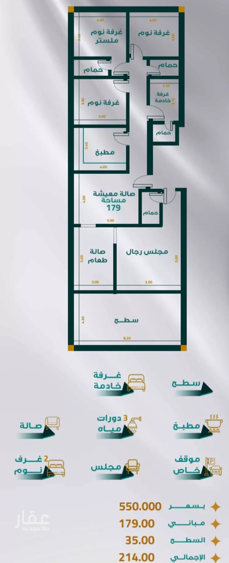 شقة للبيع في شارع أبي جعفر بن أبي زيد, حي مريخ, مدينة جدة, منطقة مكة المكرمة 6