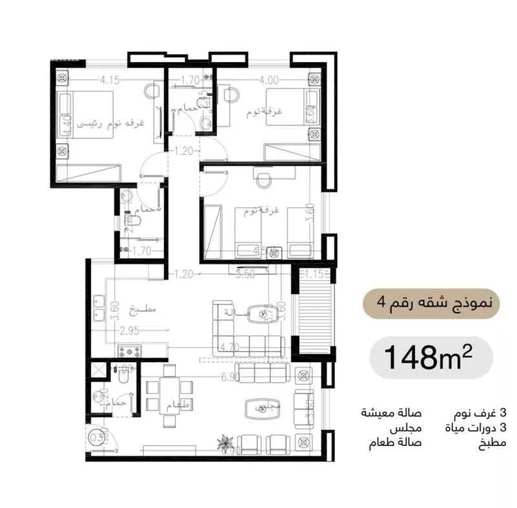شقة للبيع في شارع الامير فيصل بن بندر بن عبدالعزيز الفرعي ، حي مطار الملك خالد الدولي ، الرياض ، منطقة الرياض 1 صورة