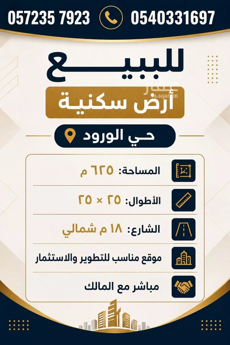 أرض للبيع في شارع عبدالله النديم, حي الورود, مدينة الرياض, منطقة الرياض