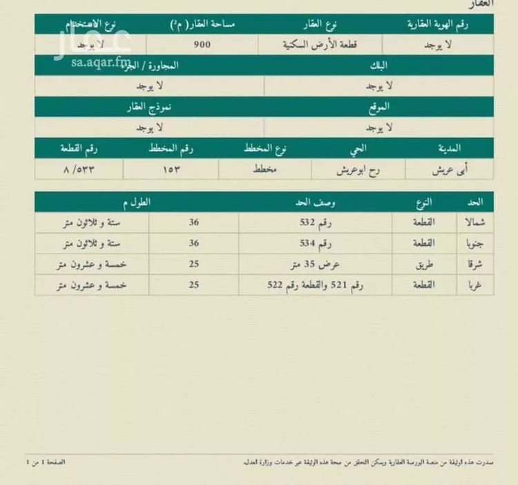Land for Sale in Abu `Arish Al Mahdgh