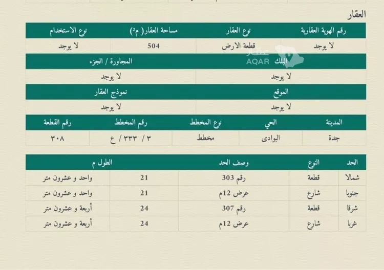 أرض للبيع في شارع عبيدالله بن عدي, حي البوادي, مدينة جدة, منطقة مكة المكرمة صورة 4