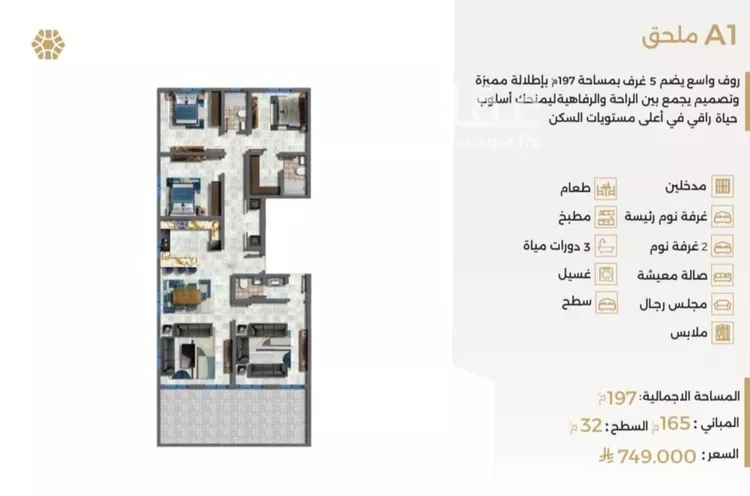 شقة للبيع في شارع ابو سفيان مدلوك, حي النعيم, مدينة جدة, منطقة مكة المكرمة