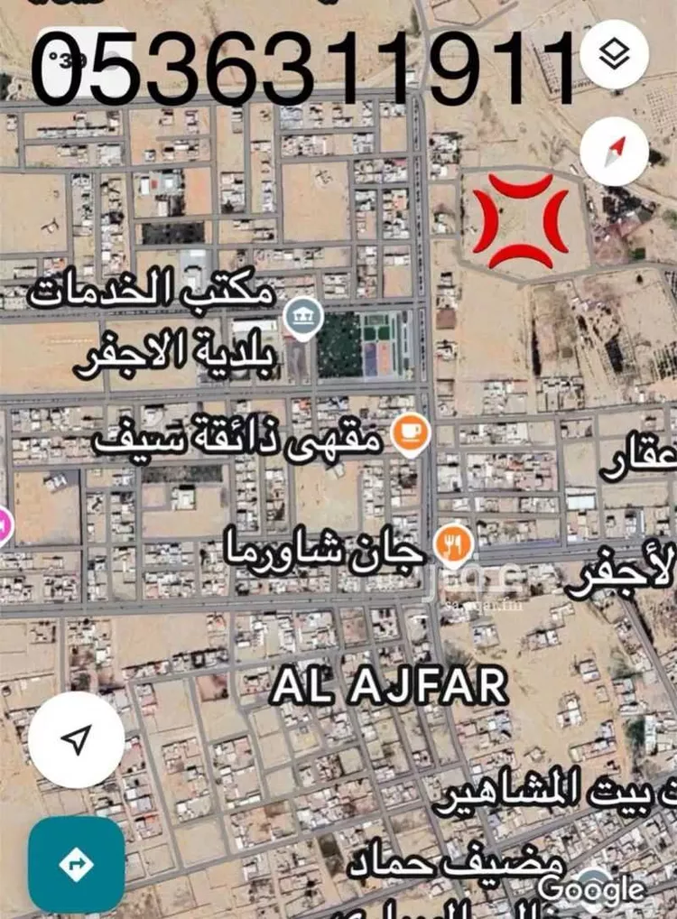 أرض للبيع في شارع الملك خالد بن عبدالعزيز ، حي النخيل ، الأجفر ، بقعاء