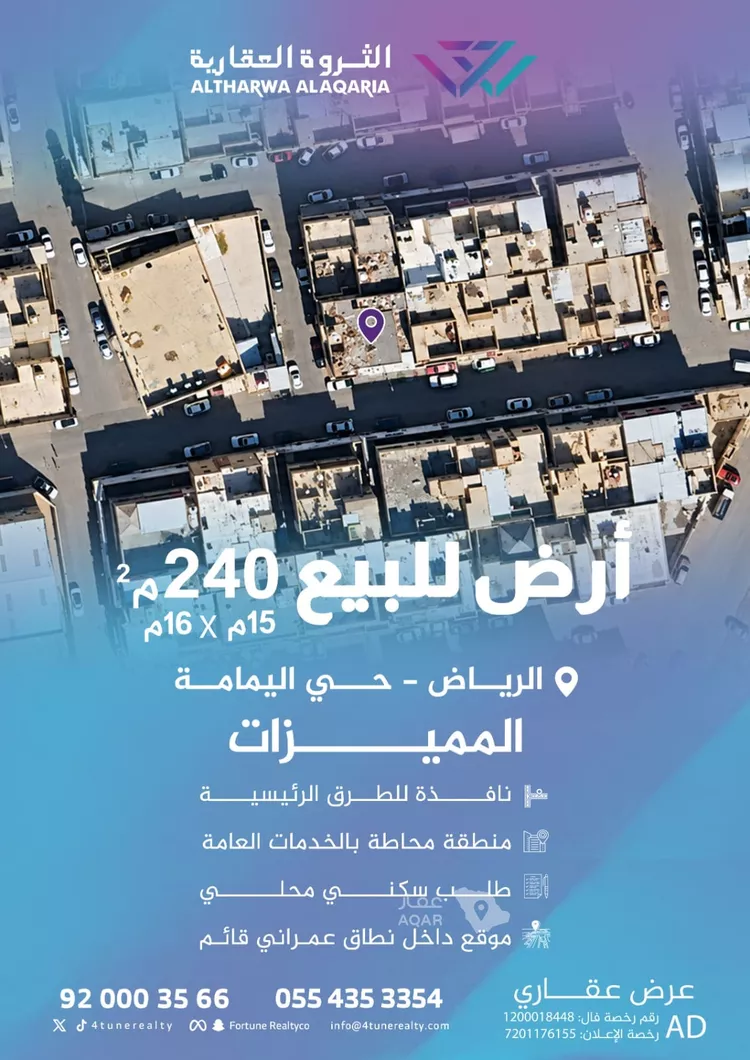 أرض للبيع في شارع صحار بن عياش, حي اليمامة, مدينة الرياض, منطقة الرياض