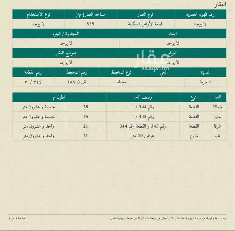 أرض للبيع في النعيرية ، النعيرية