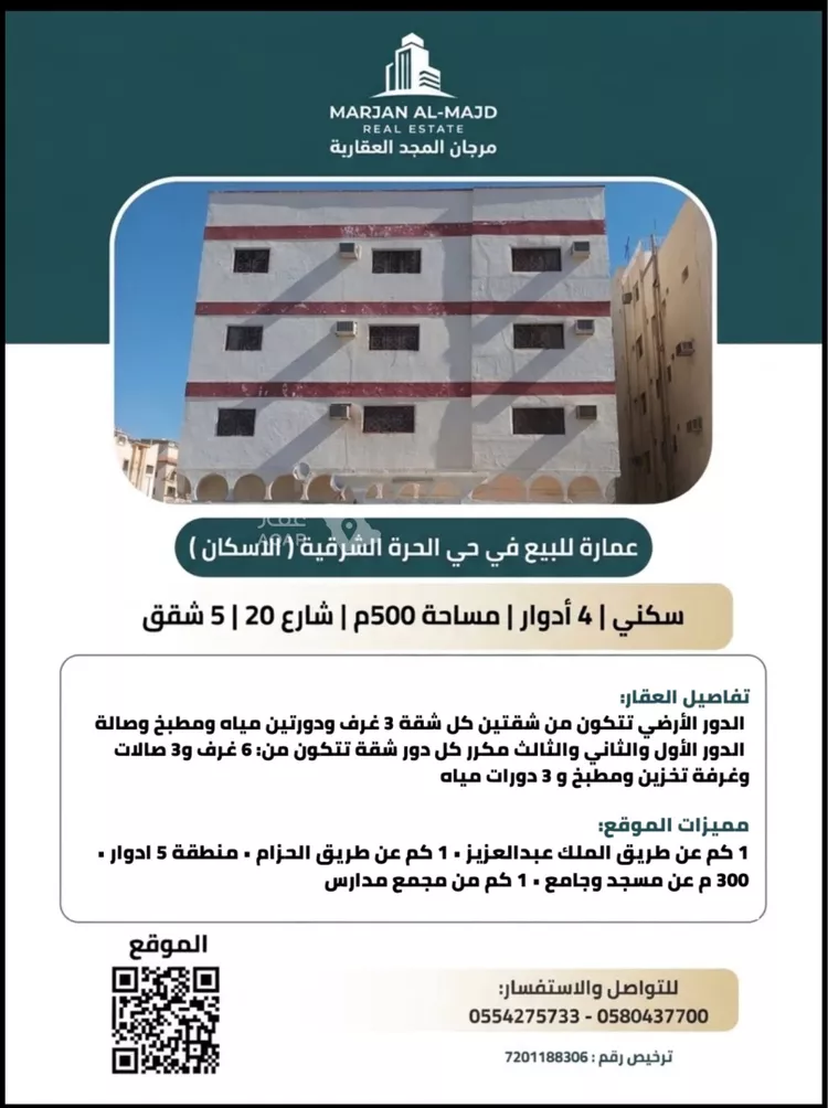عمارة للبيع في شارع فاطمه ابنت الخطابا, حي الإسكان, مدينة المدينة المنورة, منطقة المدينة المنورة