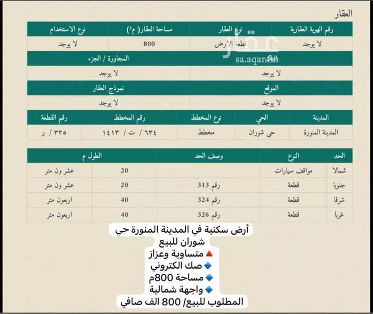 Land for Sale in Medina As Sad