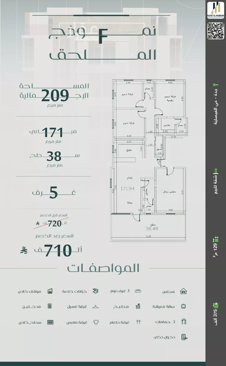 شقة للبيع في شارع الموصلي, حي الفيصلية, مدينة جدة, منطقة مكة المكرمة