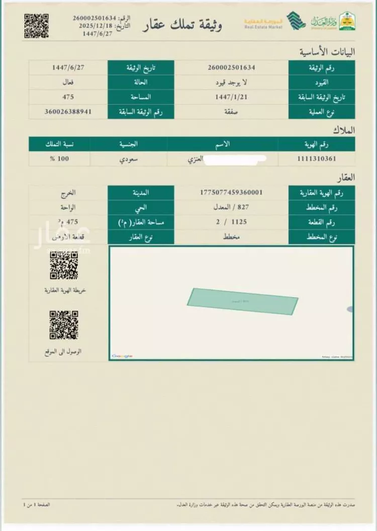 أرض للبيع في شارع القاسم ابن قيره ، الخرج ، الخرج