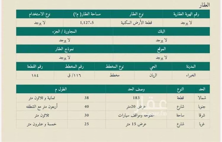 Land for Sale in Riyadh Al Khabra Al Andalus
