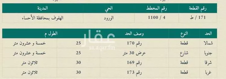 أرض للبيع في شارع القرا, حي الورود الثالث, مدينة الاحساء, المنطقة الشرقية صورة 2