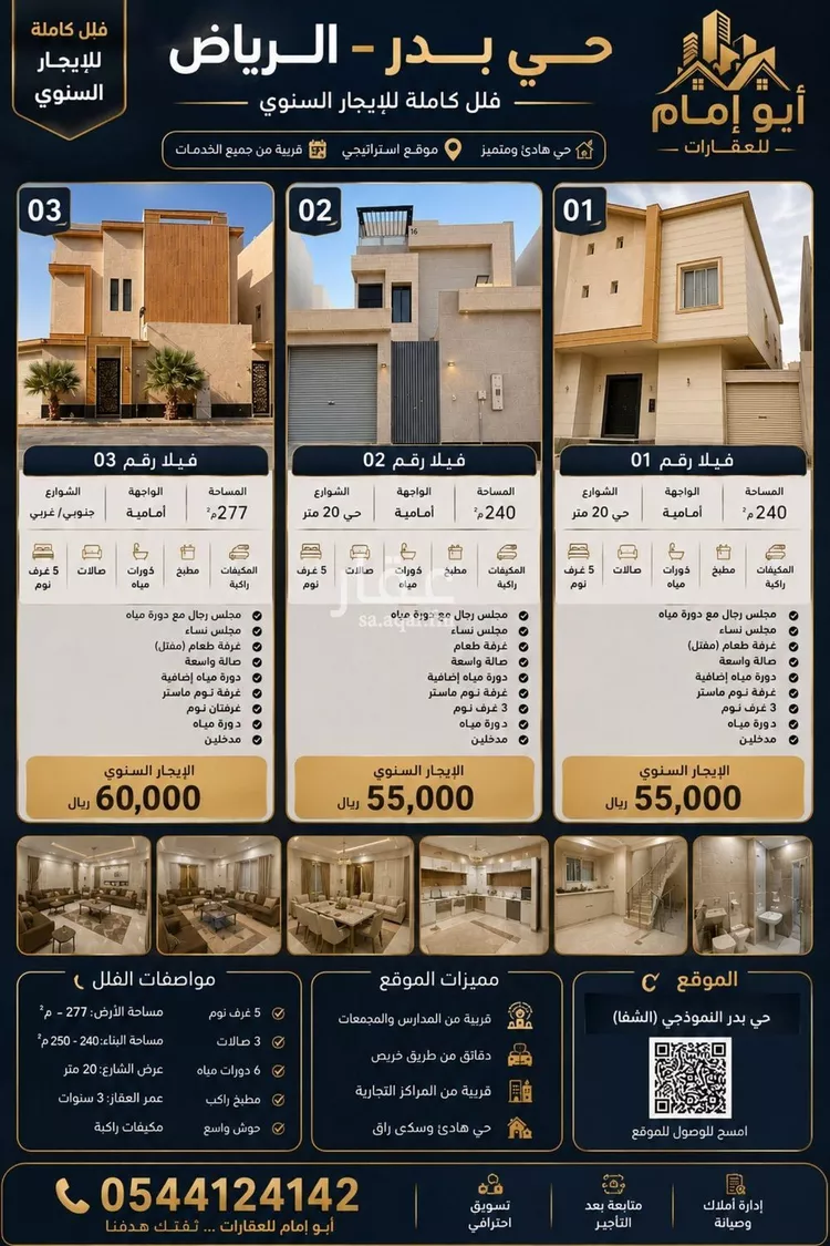 فيلا للإيجار في شارع القنا, حي بدر, مدينة الرياض, منطقة الرياض