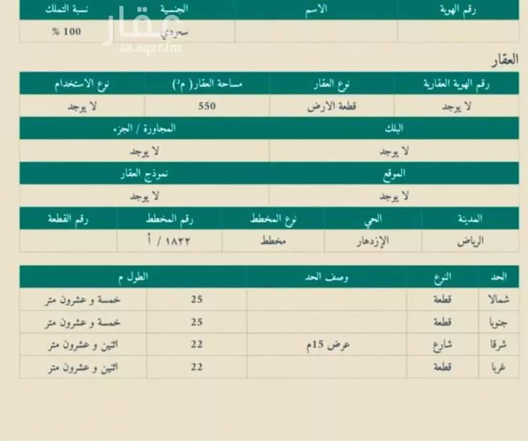 Land for Sale in Riyadh Al Ezdihar