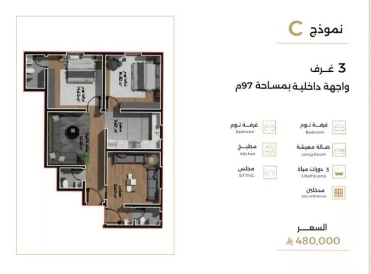 شقة للبيع في شارع ابن مطاهر, حي السلامة, مدينة جدة, منطقة مكة المكرمة صورة 2
