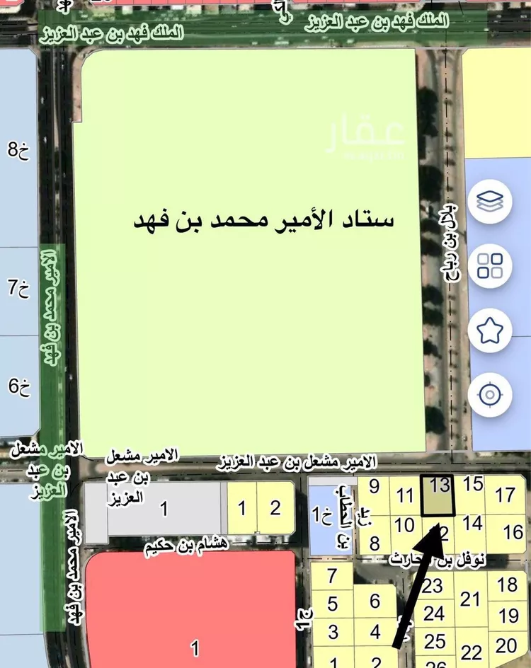 أرض للبيع في شارع الامير مشعل ابن عبدالعزيز, حي الأمير محمد بن سعود, مدينة الدمام, المنطقة الشرقية