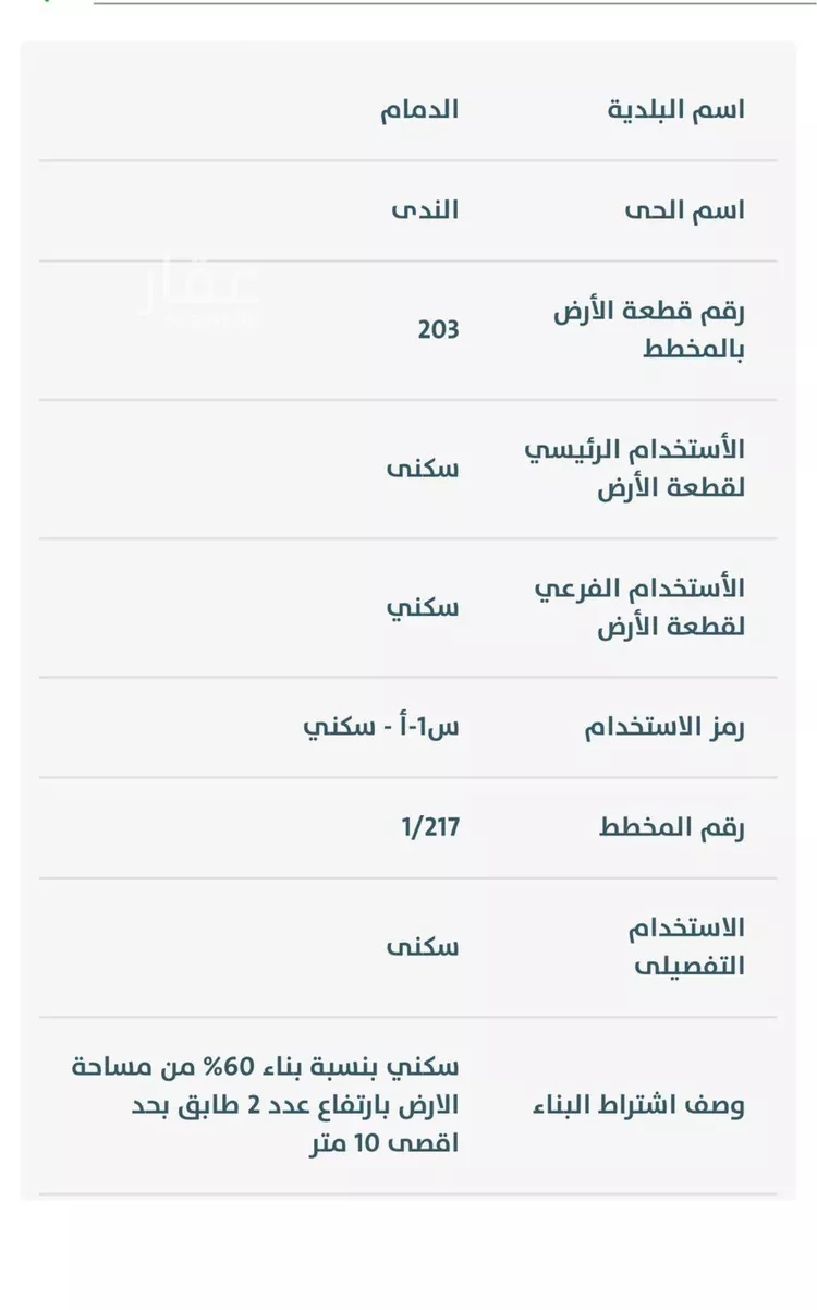 أرض للبيع في شارع الشيخ محمد بن عثيمين, حي الندى, مدينة الدمام, المنطقة الشرقية صورة 2