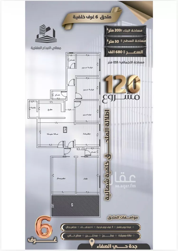 شقة للبيع في شارع الحارث ابن زيد الانصاري, حي الصفاء, مدينة جدة, منطقة مكة المكرمة