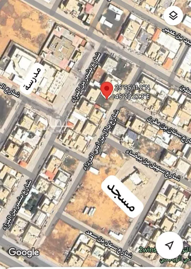 أرض للبيع في شارع بلال بن ابي الدرداء, حي الأندلس, مدينة المجمعة, منطقة الرياض