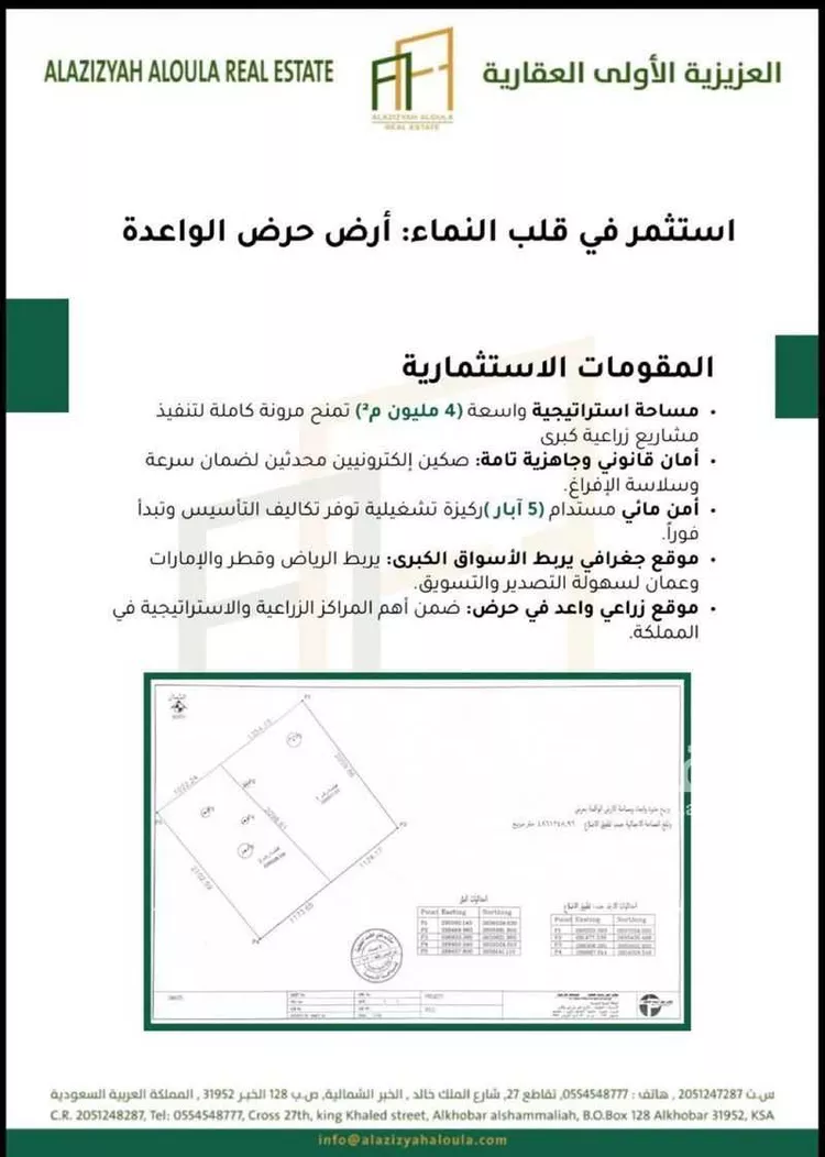 أرض للبيع في حي حرض, مدينة حرض, المنطقة الشرقية 6
