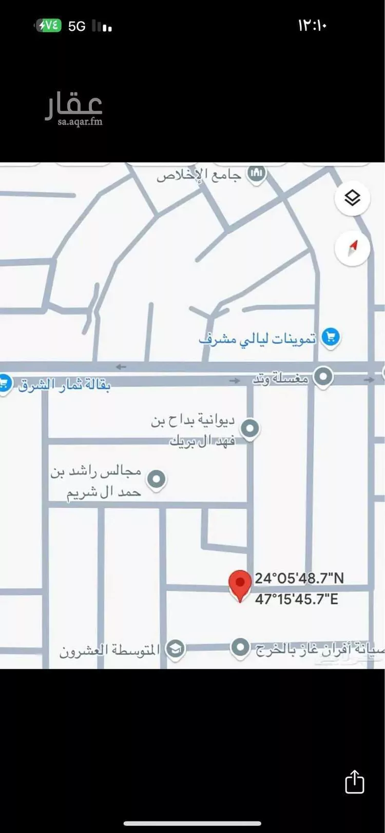 أرض للبيع في شارع ابو دهلب القريعي, حي مشرف, مدينة الخرج, منطقة الرياض