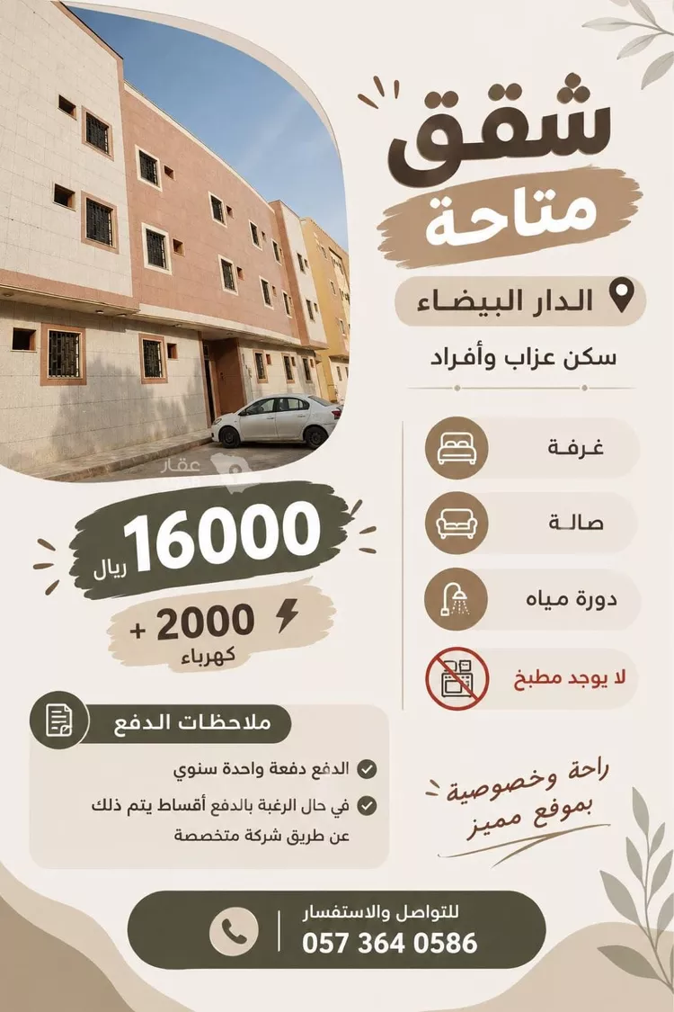 شقة للإيجار في شارع عريقة, حي الدار البيضاء, مدينة الرياض, منطقة الرياض