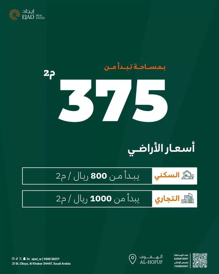 أرض للبيع في شارع ابو العباس المكي, حي البدرية, مدينة الاحساء, المنطقة الشرقية صورة 3