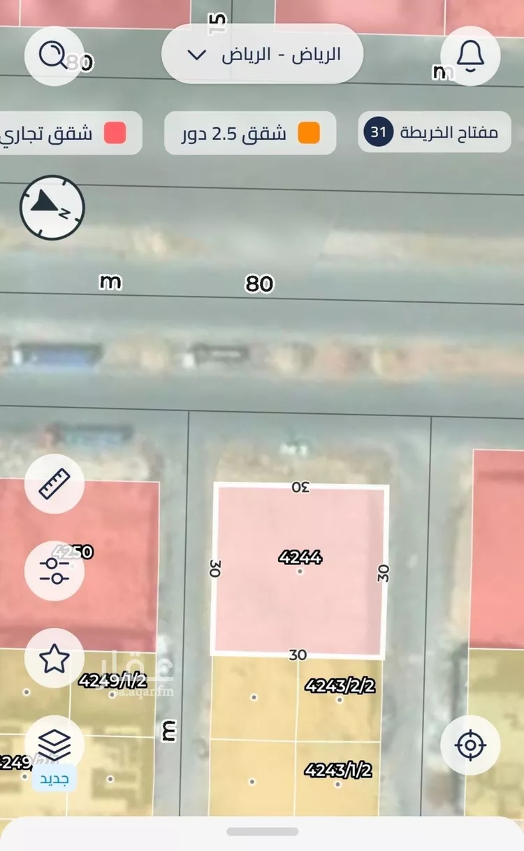 أرض للإيجار في شارع الأمير عبدالعزيز بن محمد بن عياف, حي الياسمين, مدينة الرياض, منطقة الرياض