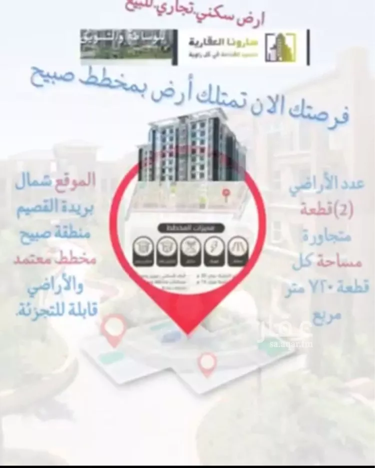 أرض للبيع في مدينة صبيح, منطقة القصيم