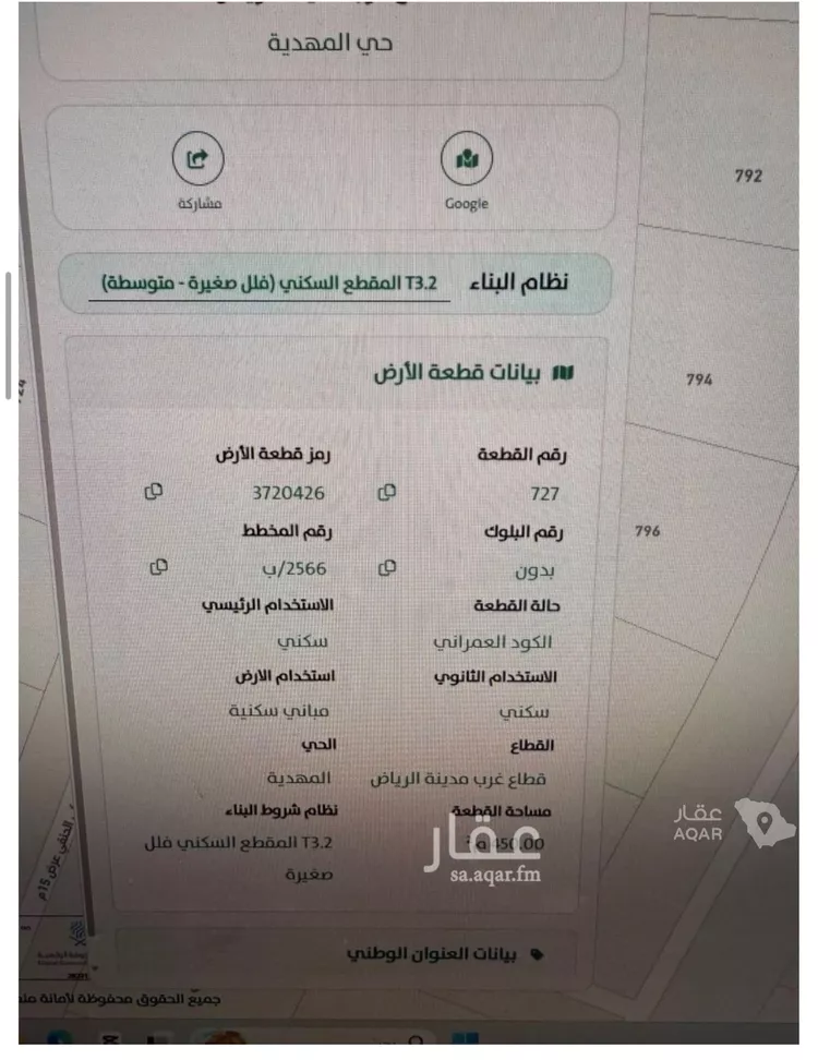 أرض للبيع في شارع مليح بن طريف, حي المهدية, مدينة الرياض, منطقة الرياض 6