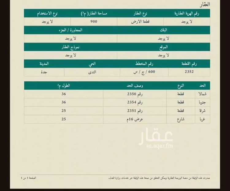 أرض للبيع في شارع ....., حي الندى, مدينة جدة, منطقة مكة المكرمة صورة 2