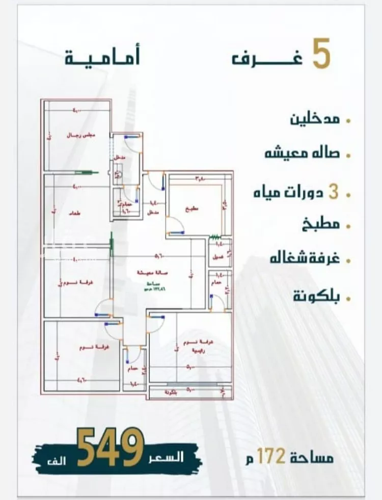 شقة للبيع في شارع الامير عبدالمجيد, حي الصواري, مدينة جدة, منطقة مكة المكرمة صورة 4