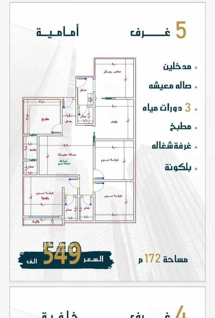شقة للبيع في شارع الامير عبدالمجيد, حي الصواري, مدينة جدة, منطقة مكة المكرمة صورة 3
