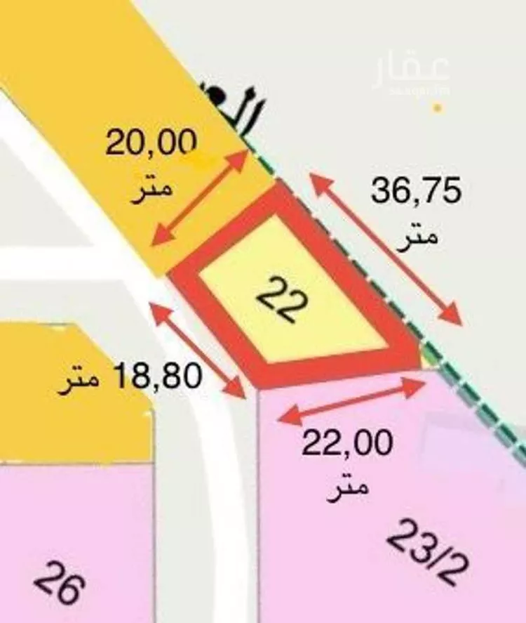 أرض للبيع في شارع غربي, حي العريمضي الشمالي, مدينة بريدة, منطقة القصيم صورة 2