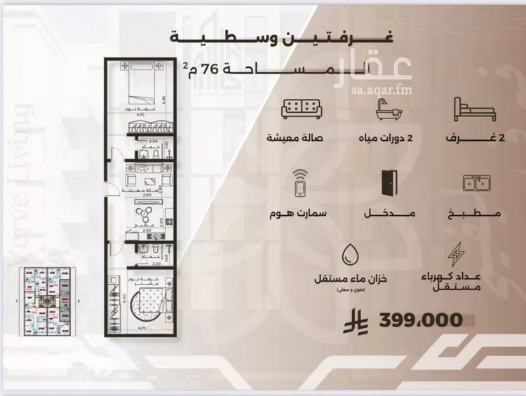 شقة للبيع في شارع غزوه بدر, حي النهضة, مدينة جدة, منطقة مكة المكرمة صورة 2