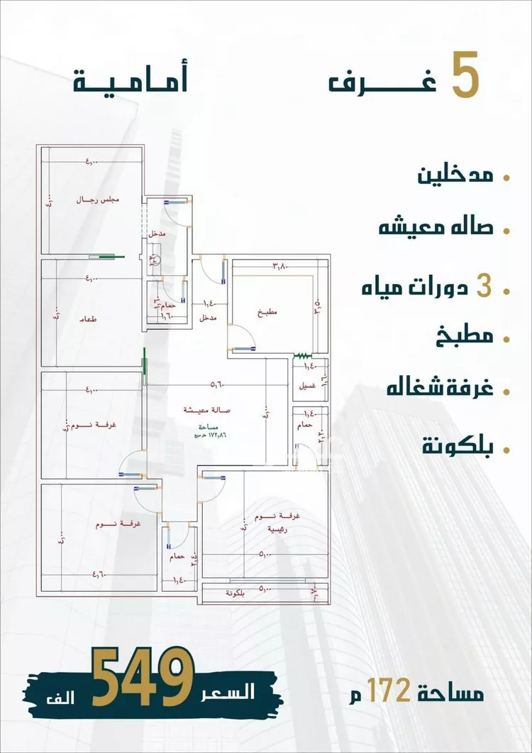 شقة للبيع في شارع الامير عبدالمجيد, حي الصواري, مدينة جدة, منطقة مكة المكرمة صورة 2