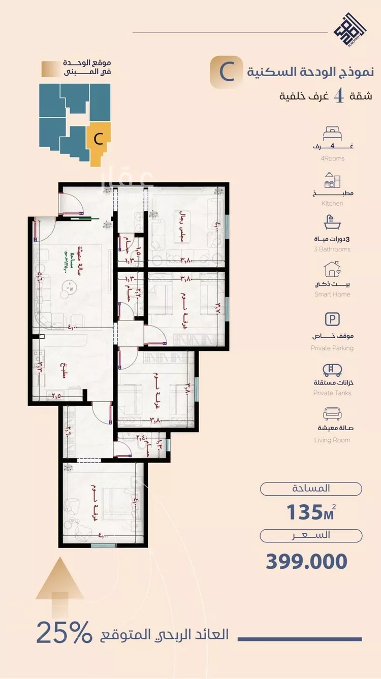 Apartment for Sale in Jeddah Al Yaqout
