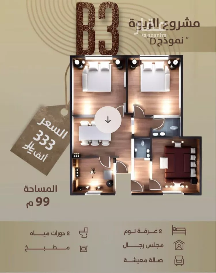 شقة للبيع في شارع عبدالله بن مروان, حي الربوة, مدينة جدة, منطقة مكة المكرمة صورة 2