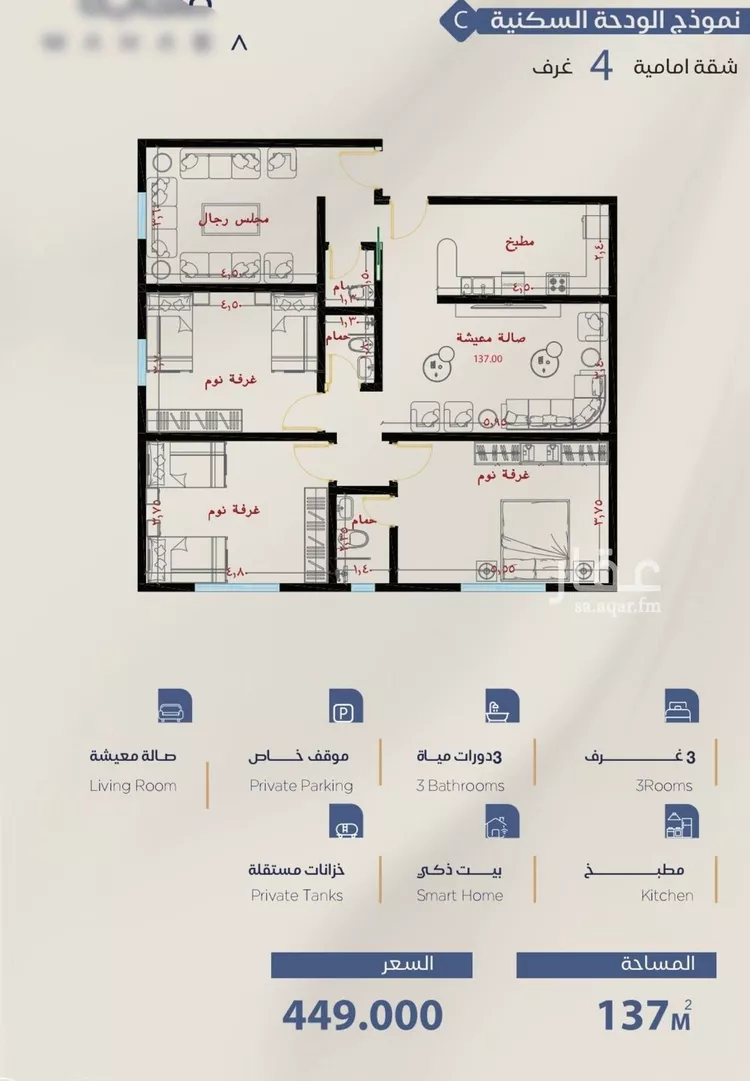 شقة للبيع في شارع برهان الدين الداراني, حي الياقوت, مدينة جدة, منطقة مكة المكرمة صورة 2