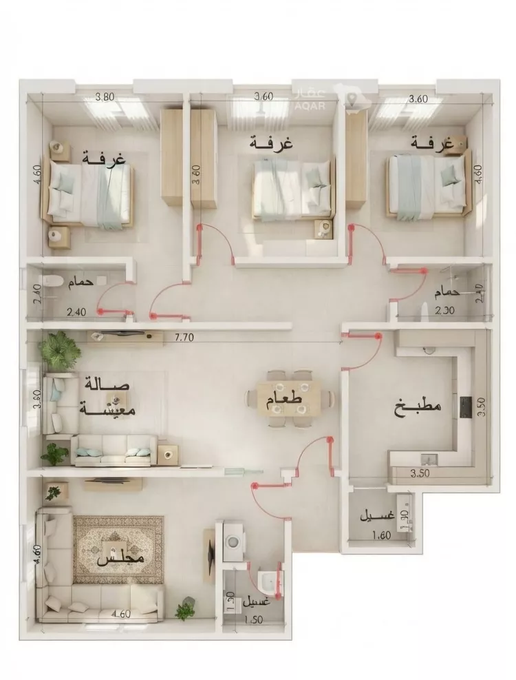 شقة للبيع في شارع عمران بن عصام, حي النزهة, مدينة جدة, منطقة مكة المكرمة 2