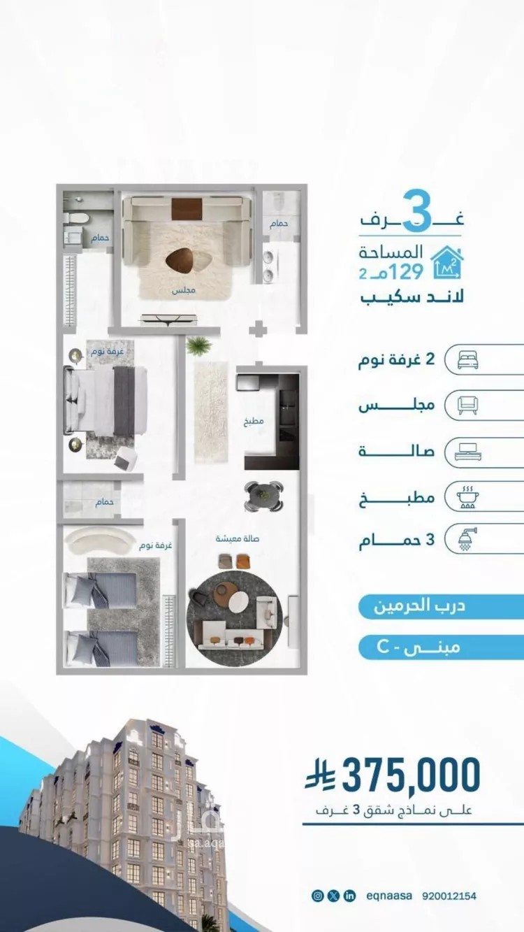 شقة للبيع في شارع البثنة, حي الفيحاء, مدينة جدة, منطقة مكة المكرمة