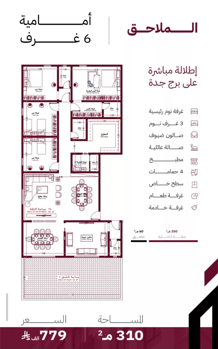 شقة للبيع في شارع الحصين الذبياني, حي الياقوت, مدينة جدة, منطقة مكة المكرمة