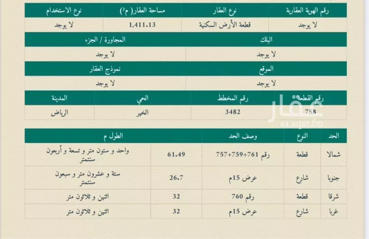 أرض للبيع في حي الخير, مدينة الرياض, منطقة الرياض صورة 3