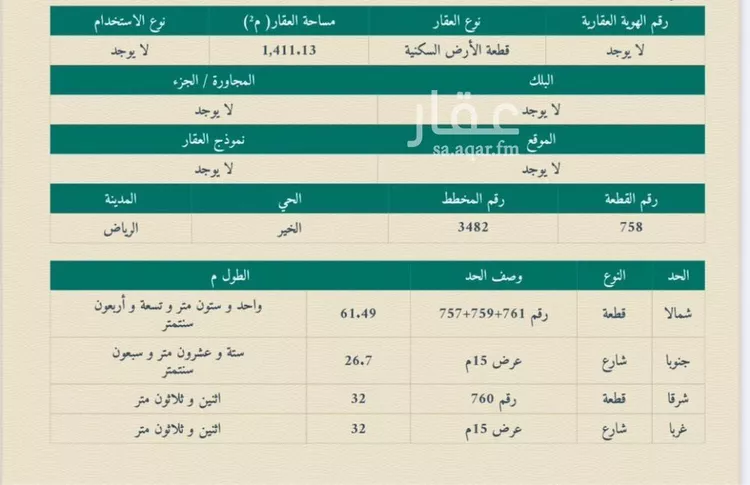 أرض للبيع في حي الخير, مدينة الرياض, منطقة الرياض صورة 3
