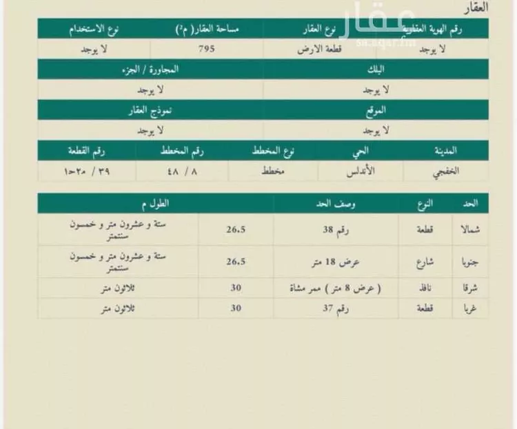 Land for Sale in Khafji Az Zuhur