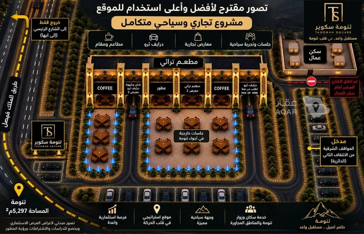 أرض للبيع في حي العزيزية, مدينة تنومة, منطقة عسير 7