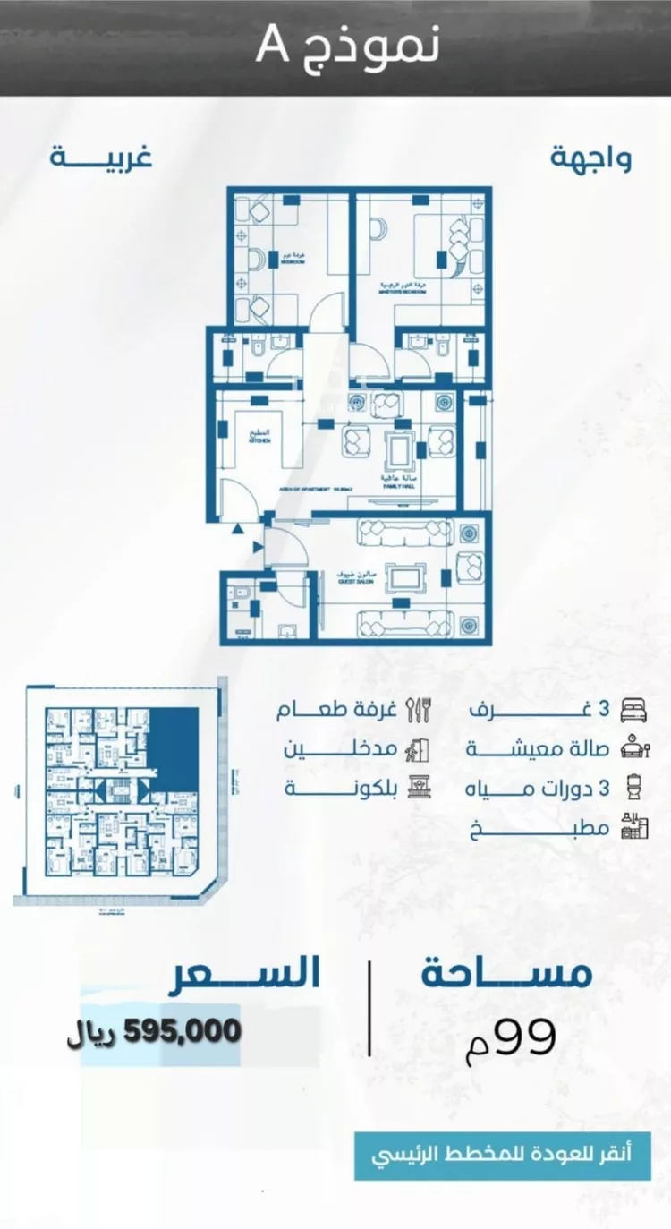 شقة للبيع في شارع الملك الصالح ايوب ابن الكامل, حي الرويس, مدينة جدة, منطقة مكة المكرمة صورة 2