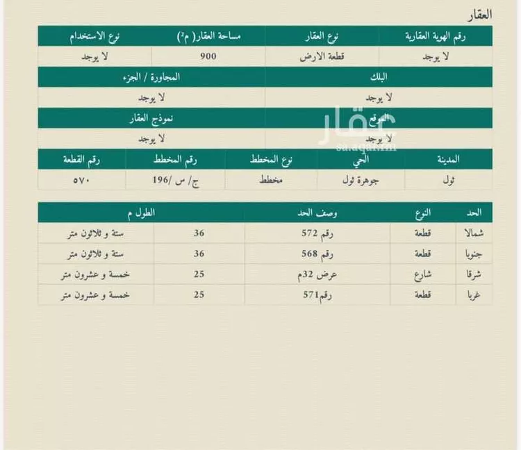 أرض للبيع في حي جوهرة ثول, مدينة ثول, منطقة مكة المكرمة صورة 2