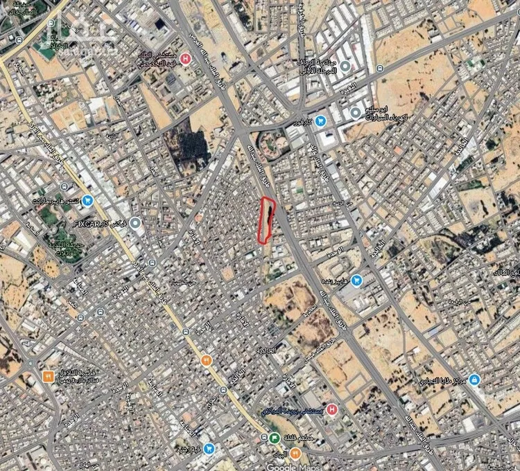 أرض للبيع في شارع الملك عبدالله, حي المطار القديم, مدينة بريدة, منطقة القصيم