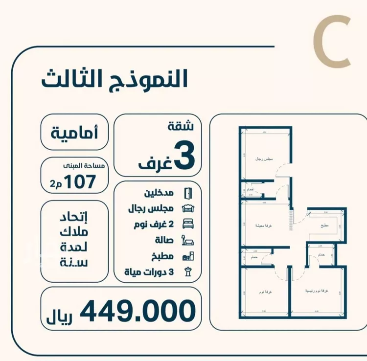 شقة للبيع في حي النعيم, مدينة جدة, منطقة مكة المكرمة