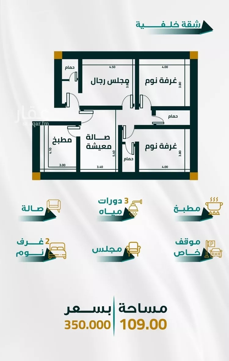 شقة للبيع في شارع ابو ذر الغفاري, حي الفيحاء, مدينة جدة, منطقة مكة المكرمة صورة 2